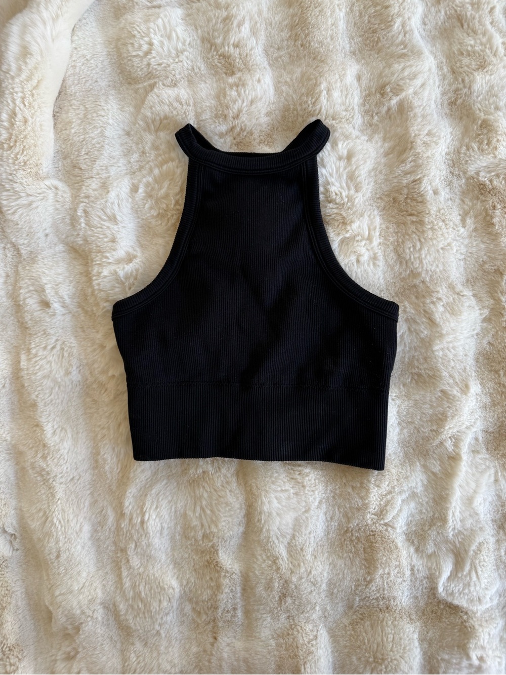 YoungLA Black Ribbed Racerback Crop Top - - Picture 3 of 4